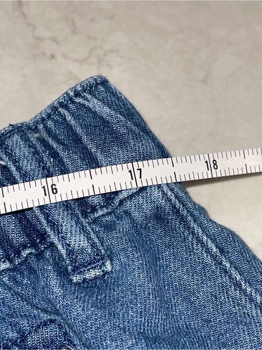 Blue Denim Jean Shorts with Drawstring